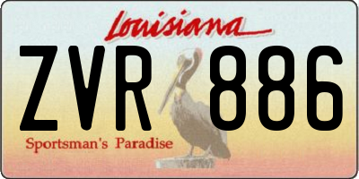 LA license plate ZVR886