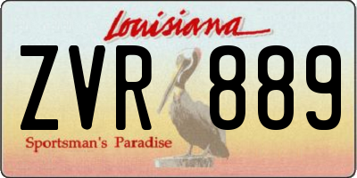 LA license plate ZVR889