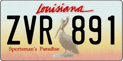 LA license plate ZVR891