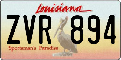 LA license plate ZVR894