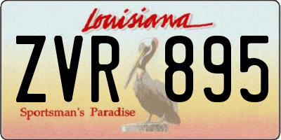 LA license plate ZVR895