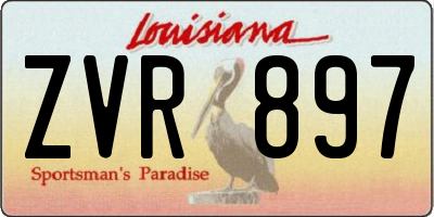 LA license plate ZVR897