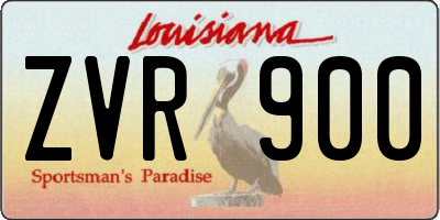 LA license plate ZVR900