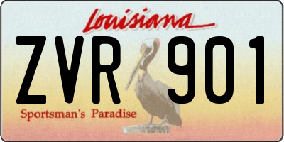 LA license plate ZVR901
