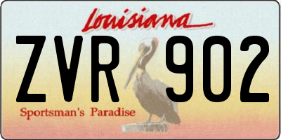 LA license plate ZVR902