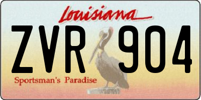 LA license plate ZVR904