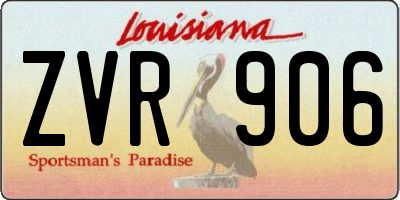 LA license plate ZVR906