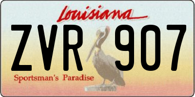 LA license plate ZVR907