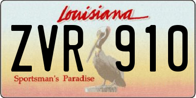 LA license plate ZVR910