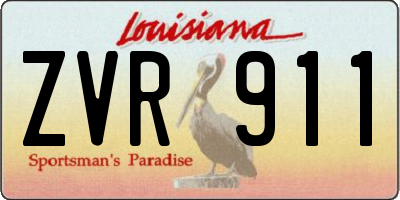 LA license plate ZVR911