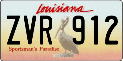 LA license plate ZVR912