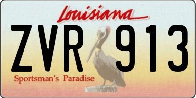 LA license plate ZVR913