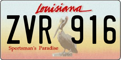 LA license plate ZVR916