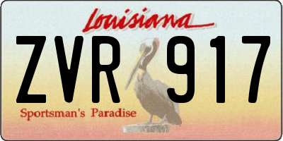 LA license plate ZVR917