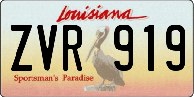 LA license plate ZVR919