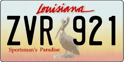 LA license plate ZVR921