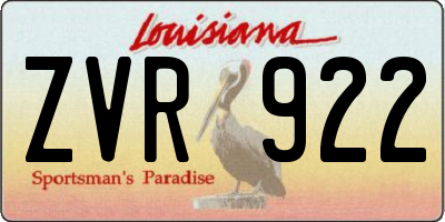 LA license plate ZVR922