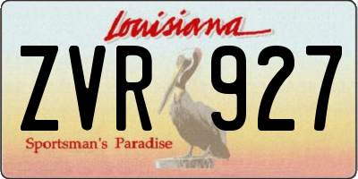 LA license plate ZVR927