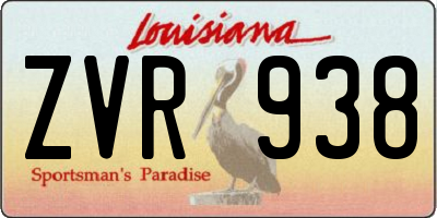 LA license plate ZVR938