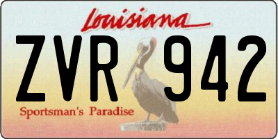 LA license plate ZVR942