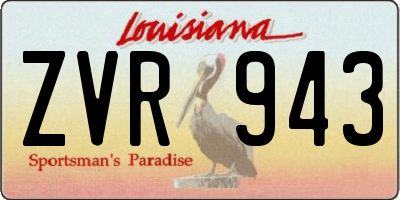 LA license plate ZVR943