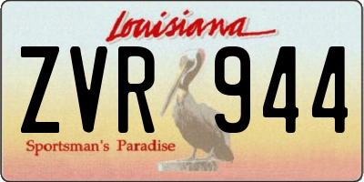 LA license plate ZVR944