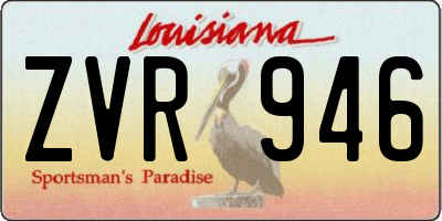 LA license plate ZVR946