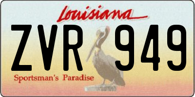 LA license plate ZVR949