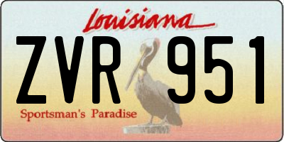 LA license plate ZVR951