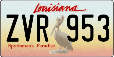 LA license plate ZVR953