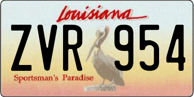 LA license plate ZVR954