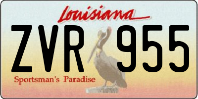 LA license plate ZVR955