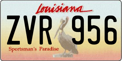 LA license plate ZVR956