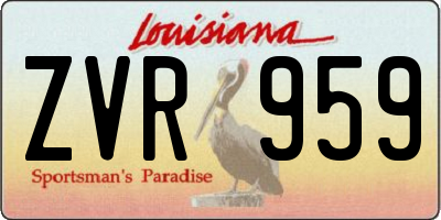 LA license plate ZVR959