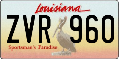 LA license plate ZVR960