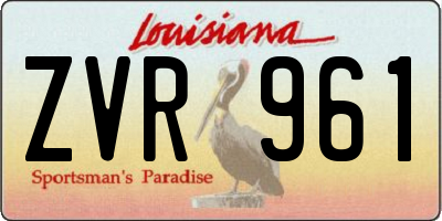 LA license plate ZVR961