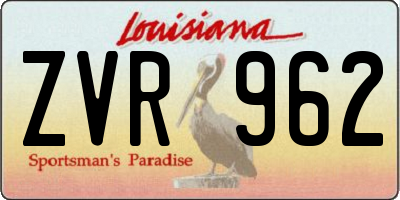 LA license plate ZVR962