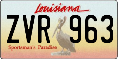 LA license plate ZVR963