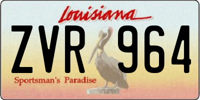 LA license plate ZVR964