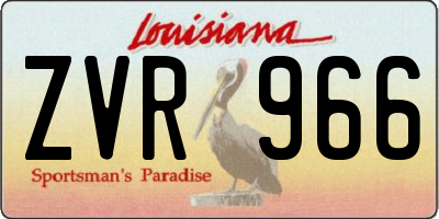 LA license plate ZVR966