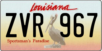 LA license plate ZVR967