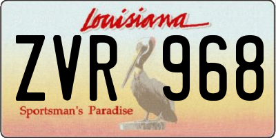 LA license plate ZVR968