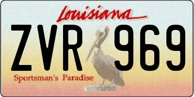 LA license plate ZVR969