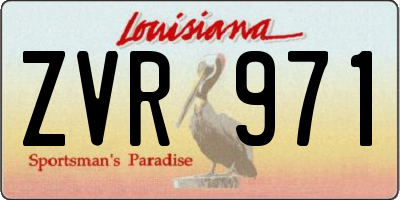 LA license plate ZVR971