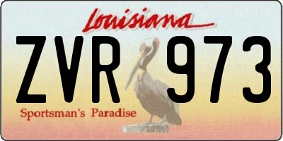 LA license plate ZVR973