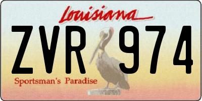 LA license plate ZVR974