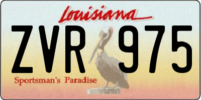 LA license plate ZVR975