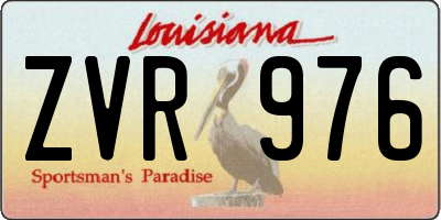 LA license plate ZVR976