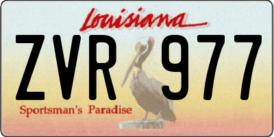 LA license plate ZVR977