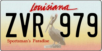 LA license plate ZVR979